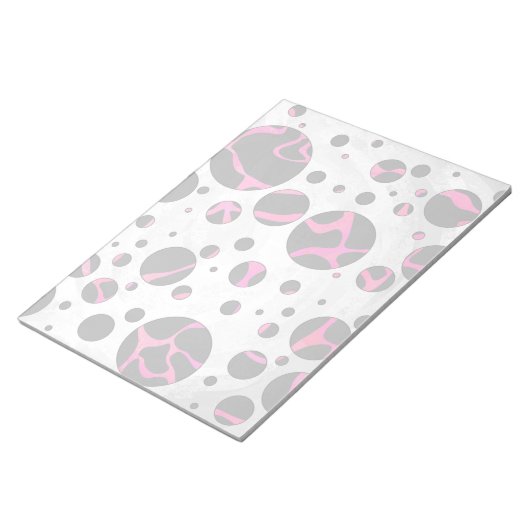 Giraffe Hot Pink en zwarte afdrukken Notitieblok (Schuin)