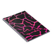 Giraffe Hot Pink en zwarte afdrukken Notitieboek (Rechterzijde)