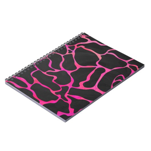 Giraffe Hot Pink en zwarte afdrukken Notitieboek (Linkerzijde)
