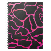 Giraffe Hot Pink en zwarte afdrukken Notitieboek (Voorkant)