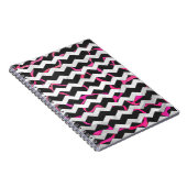 Giraffe Hot Pink en zwarte afdrukken Notitieboek (Rechterzijde)