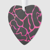 Giraffe Hot Pink en zwarte afdrukken Ornament (voorkant)