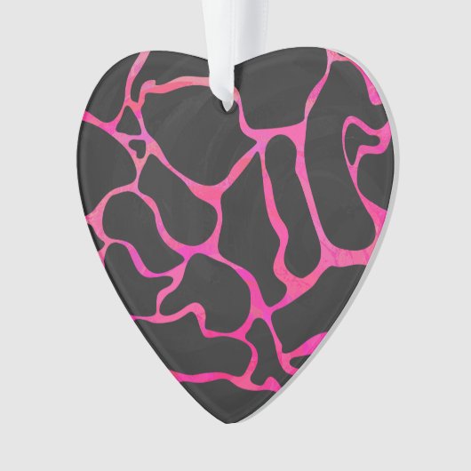 Giraffe Hot Pink en zwarte afdrukken Ornament (voorkant)