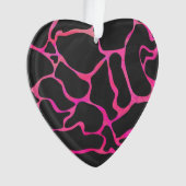 Giraffe Hot Pink en zwarte afdrukken Ornament (voorkant)