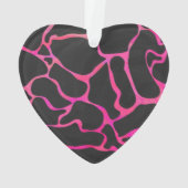 Giraffe Hot Pink en zwarte afdrukken Ornament (achterkant)