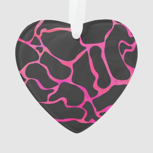 Giraffe Hot Pink en zwarte afdrukken Ornament (achterkant)