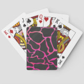 Giraffe Hot Pink en zwarte afdrukken Pokerkaarten (Achterkant)
