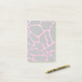 Giraffe Hot Pink en zwarte afdrukken Post-it® Notes (Op bureau)