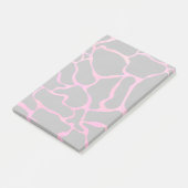 Giraffe Hot Pink en zwarte afdrukken Post-it® Notes (Schuin)