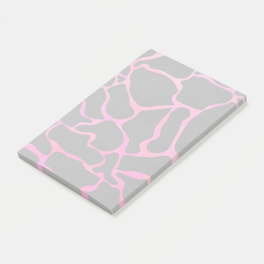 Giraffe Hot Pink en zwarte afdrukken Post-it® Notes (Schuin)