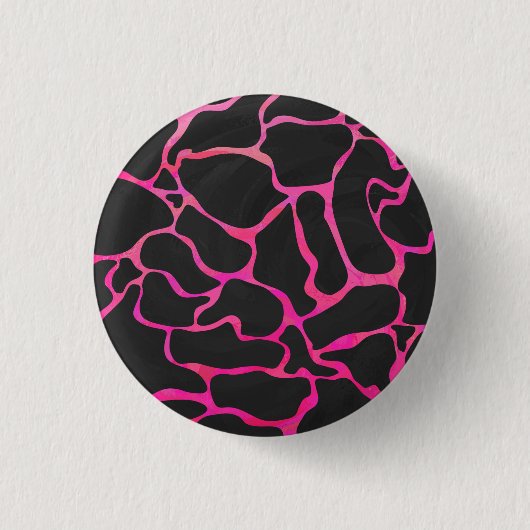 Giraffe Hot Pink en zwarte afdrukken Ronde Button 3,2 Cm (Voorkant)