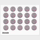 Giraffe Hot Pink en zwarte afdrukken Ronde Sticker (Vel)