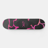 Giraffe Hot Pink en zwarte afdrukken Skateboard (Horizontaal)