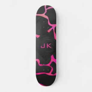 Giraffe Hot Pink en zwarte afdrukken Skateboard