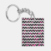 Giraffe Hot Pink en zwarte afdrukken Sleutelhanger (Voorkant Links)