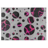 Giraffe Hot Pink en zwarte afdrukken Snijplank (Voorkant)