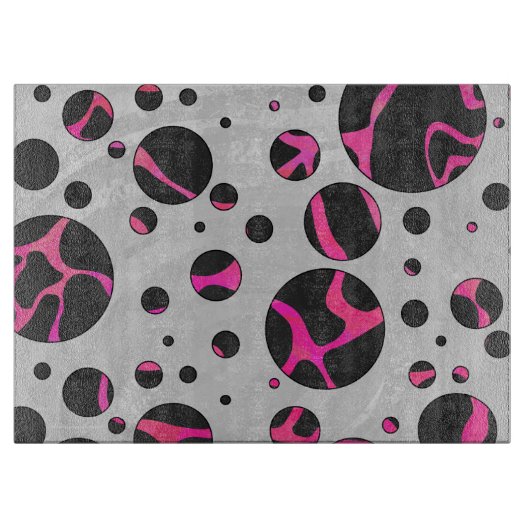 Giraffe Hot Pink en zwarte afdrukken Snijplank (Voorkant)