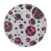 Giraffe Hot Pink en zwarte afdrukken Snijplank (Voorkant)