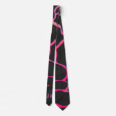 Giraffe Hot Pink en zwarte afdrukken Stropdas (Achterkant)