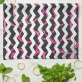 Giraffe Hot Pink en zwarte afdrukken Theedoek (Gevouwen)