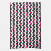 Giraffe Hot Pink en zwarte afdrukken Theedoek (Verticaal)