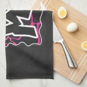 Giraffe Hot Pink en zwarte afdrukken Theedoek (Quarter Fold)