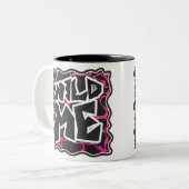 Giraffe Hot Pink en zwarte afdrukken Tweekleurige Koffiemok (Voorkant links)