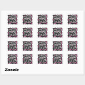 Giraffe Hot Pink en zwarte afdrukken Vierkante Sticker (Vel)