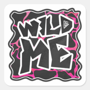 Giraffe Hot Pink en zwarte afdrukken Vierkante Sticker