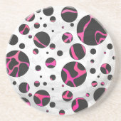 Giraffe Hot Pink en zwarte afdrukken Zandsteen Onderzetter (Voorkant)