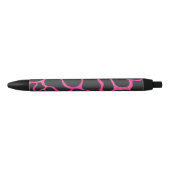 Giraffe Hot Pink en zwarte afdrukken Zwarte Inkt Pen (Voorkant)