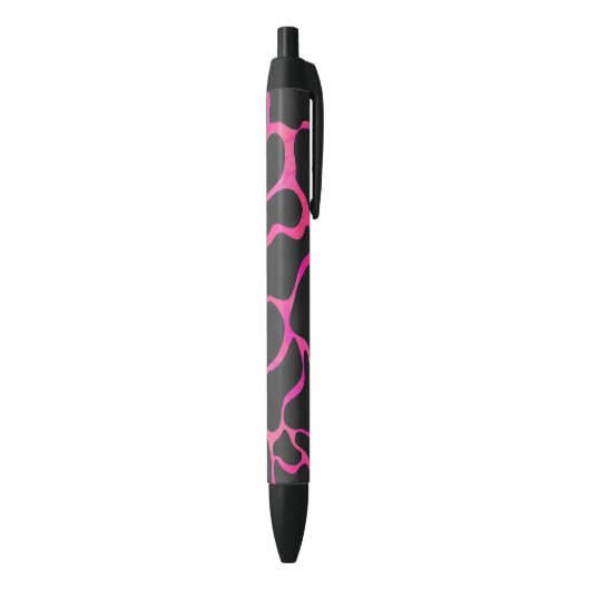 Giraffe Hot Pink en zwarte afdrukken Zwarte Inkt Pen (Achterkant (Verticaal))