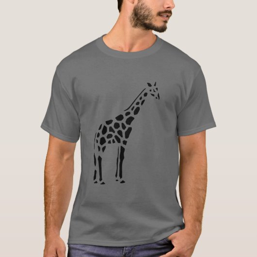 Giraffe  houtgravering t-shirt (Voorkant)