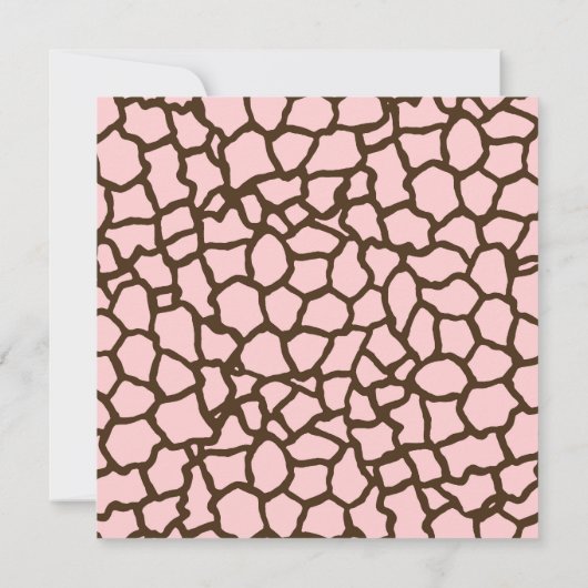 Giraffe Huid Patroon Lint in Bow Baby Girl Uitnodi Kaart (Achterkant)