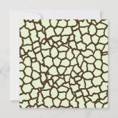 Giraffe Huid Patroon Lint in Bow Baby Girl Uitnodi Kaart (Achterkant)