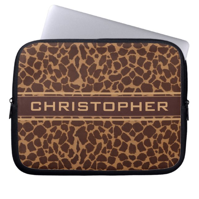Giraffe Huid printpatroon aanpassen Laptop Sleeve (Voorkant)
