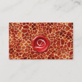 GIRAFFE-HUID, RODE WAX-SEAL MONOGRAM, zwart Visitekaartje (Achterkant)
