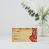 GIRAFFE HUID, RODE WAX SEAL PARCHCHMENT Monogram Visitekaartje (Staand voorkant)