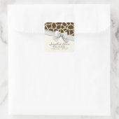 Giraffe Huidpatroon Lint N Bow Baby Meisje Seals Vierkante Sticker (Tas)