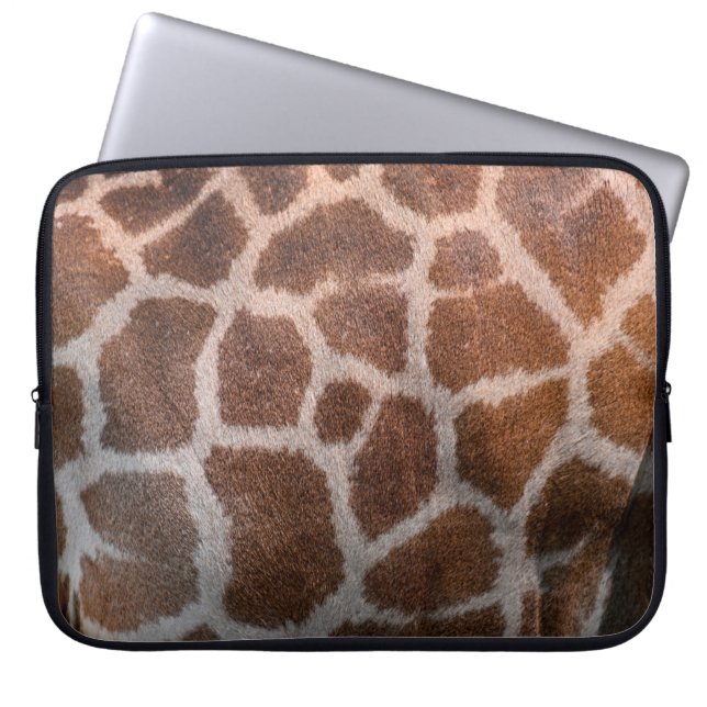 Giraffe huidtextuur laptop sleeve (Voorkant)
