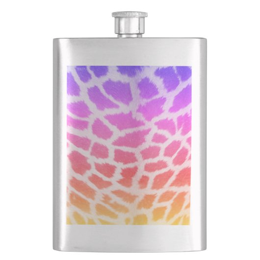 Giraffe Huidtextuur Rainbow Kleurenpatroon Flacon (Voorkant)