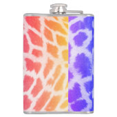 Giraffe Huidtextuur Rainbow Kleurenpatroon Heupfles (Achterkant)