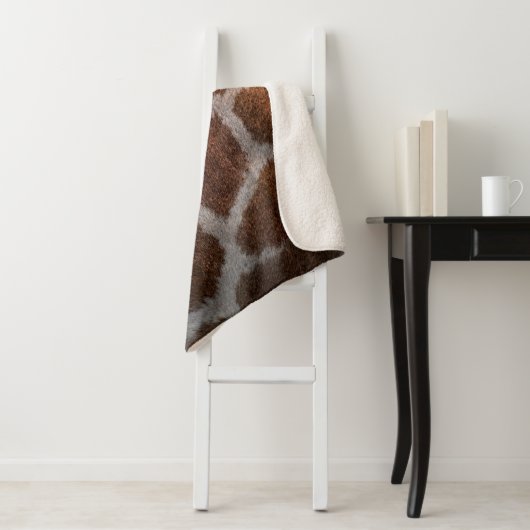 Giraffe huidtextuur sherpa deken (In situ)