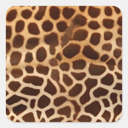 Giraffe huidtextuur vierkante sticker (Voorkant)