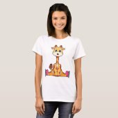 Giraffe Ice skating Ice skates Winter sports T-shirt (Voorkant volledig)