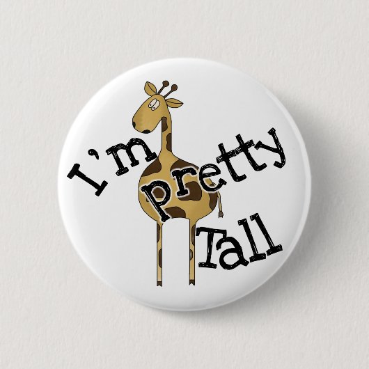 Giraffe Ik ben  Tall Ronde Button 5,7 Cm (Voorkant)