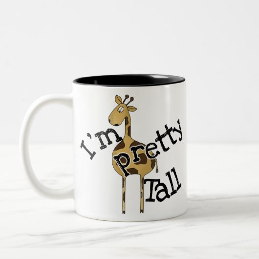 Giraffe Ik ben  Tall Tweekleurige Koffiemok (Links)