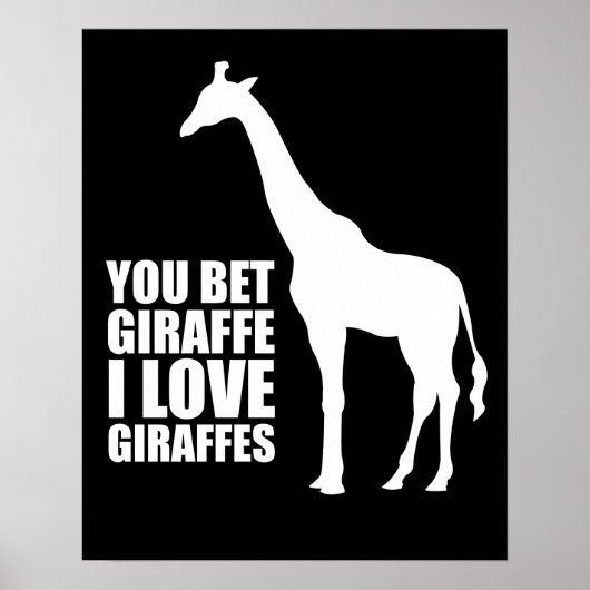 Giraffe ik hou van Giraffes Poster (Voorkant)