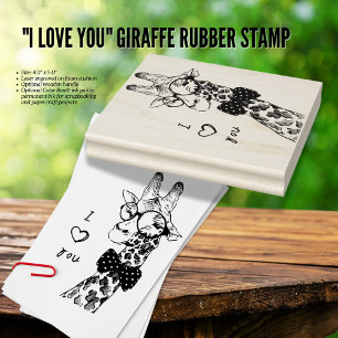 Giraffe Ik hou van je rubberen stempel