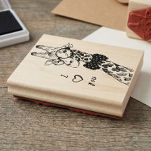 Giraffe Ik Hou Van Jou Stempel